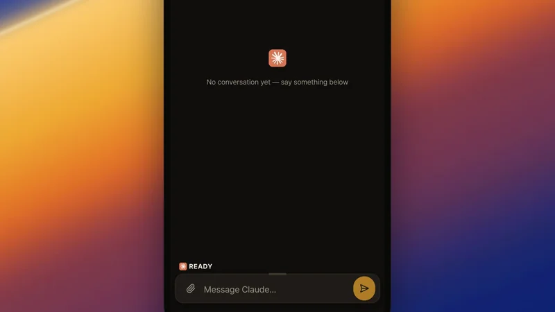 Live recording. On the phone, the paperclip attaches a screenshot of a receipt showing $NaN and inserts its path, then "Fix this, with a test." is sent; the same message with the image appears in the desktop's chat, and Claude starts by reading src/routes/receipt.ts.